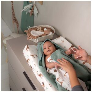 Jungle Babykamer Aankleedkussenhoes Prenatal - Giraffe - Olifant