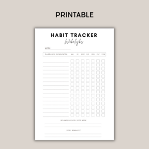Habit Tracker Printable - Dagelijkse Gewoontes Bijhouden - Blos &Amp; Bloom