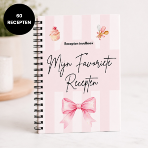 Receptenboek-Invulboek-Roze-Stripes-Blos-And-Bloom